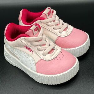 Rose water-peony-puma white sneakers 5C infant